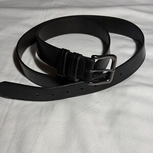 Wrangler Black Leather Belt with Silver tone Buckle - Size 50-52